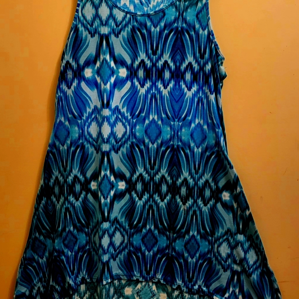 Vibrant Blue Sleeveless Summer Dress/ Includes Free Item